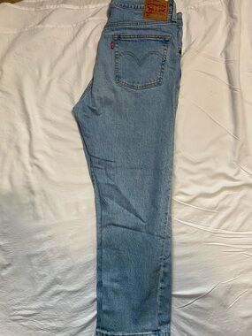 Levi's Light Blue High-Rise Straight Jeans